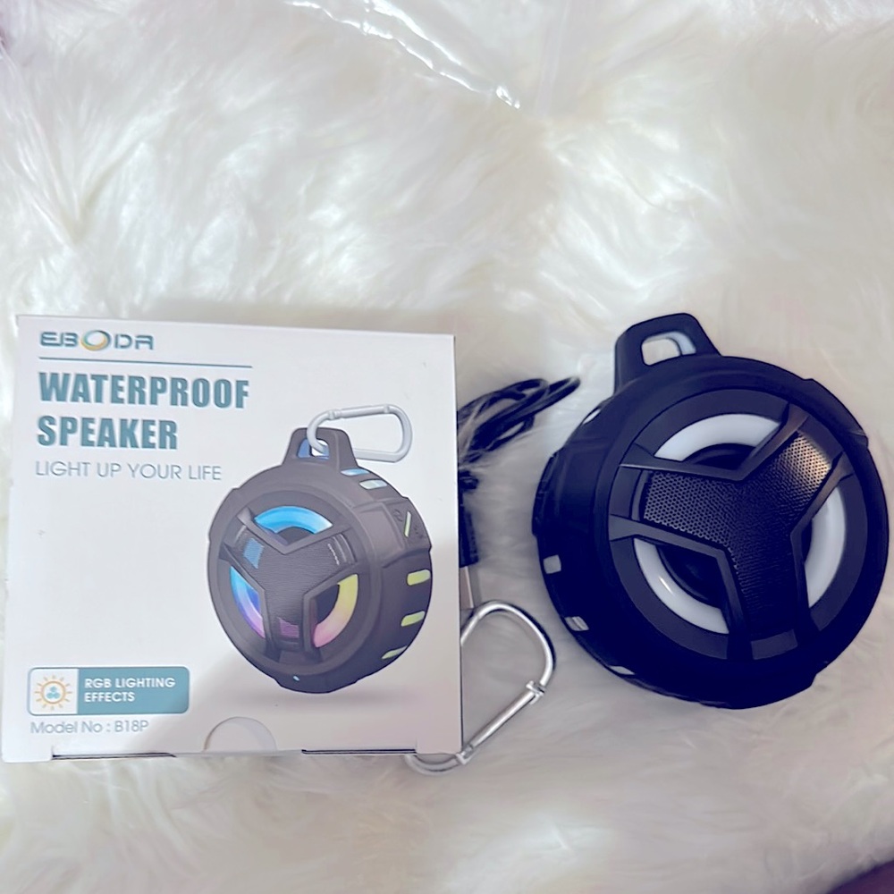 Black Waterproof Speaker with RGB Lighting